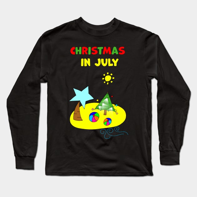 Christmas in July Beach Island Long Sleeve T-Shirt by Artstastic